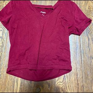 red/maroon crop top